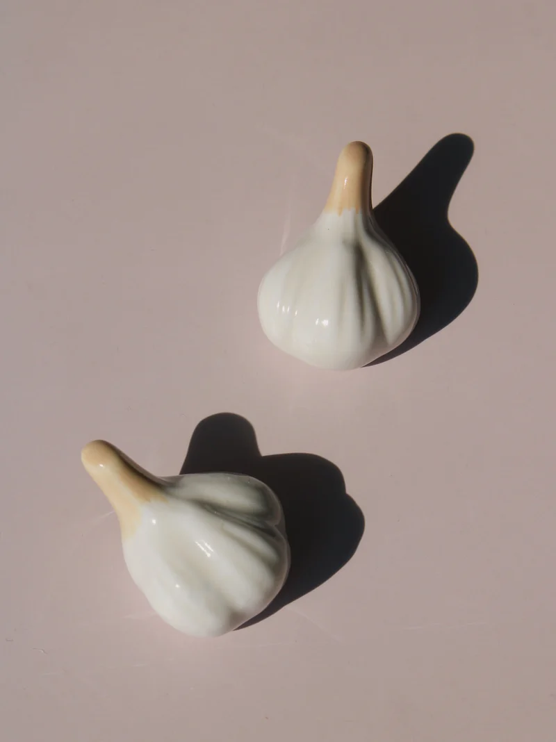 Garlic Ceramic Chopstick Rest Set