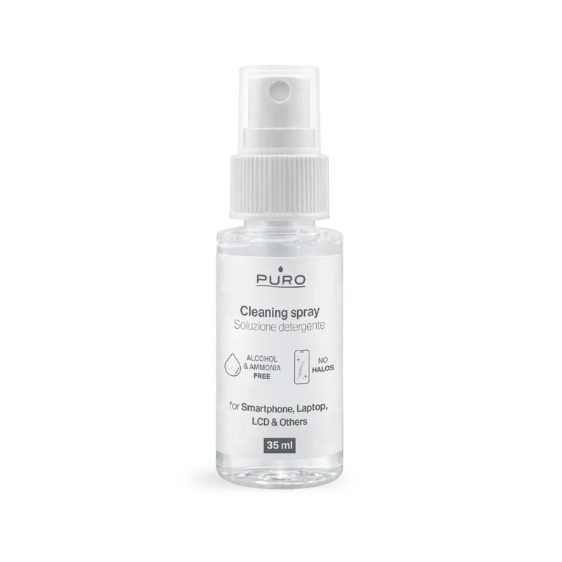 Kit pulizia schermi con spray 35 ml e panno in microfibra