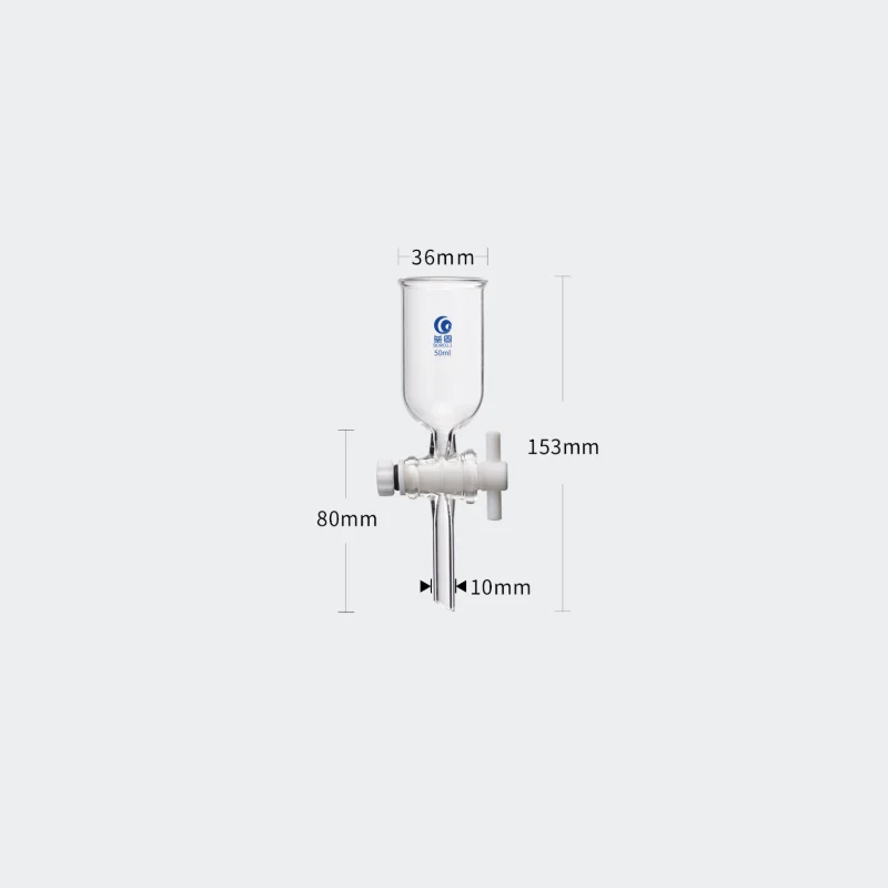 Imbuto cilindrico con rubinetto in PTFE, da 50 a 1.000 ml