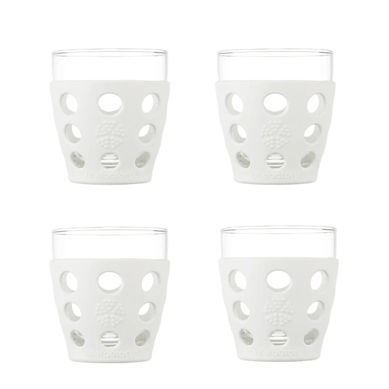 10oz Beverage Glass with Silicone Sleeve -4 Pack
