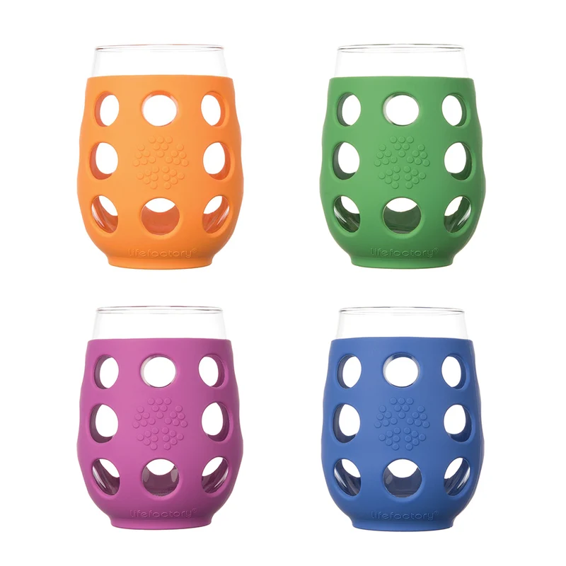 17oz Wine Glass with Silicone Sleeve-4 Pack