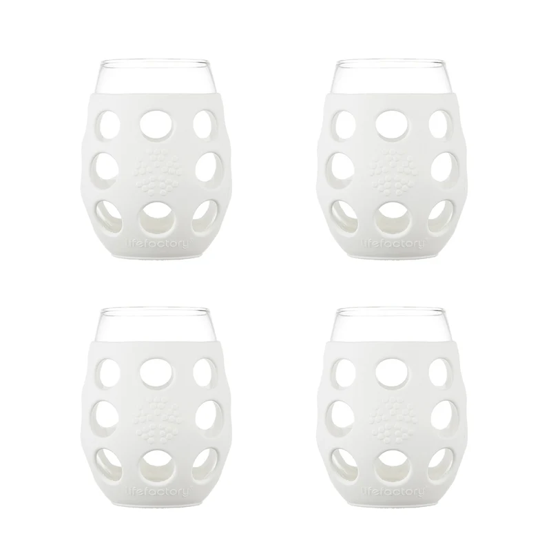 11oz Wine Glass with Silicone Sleeve -4 Pack