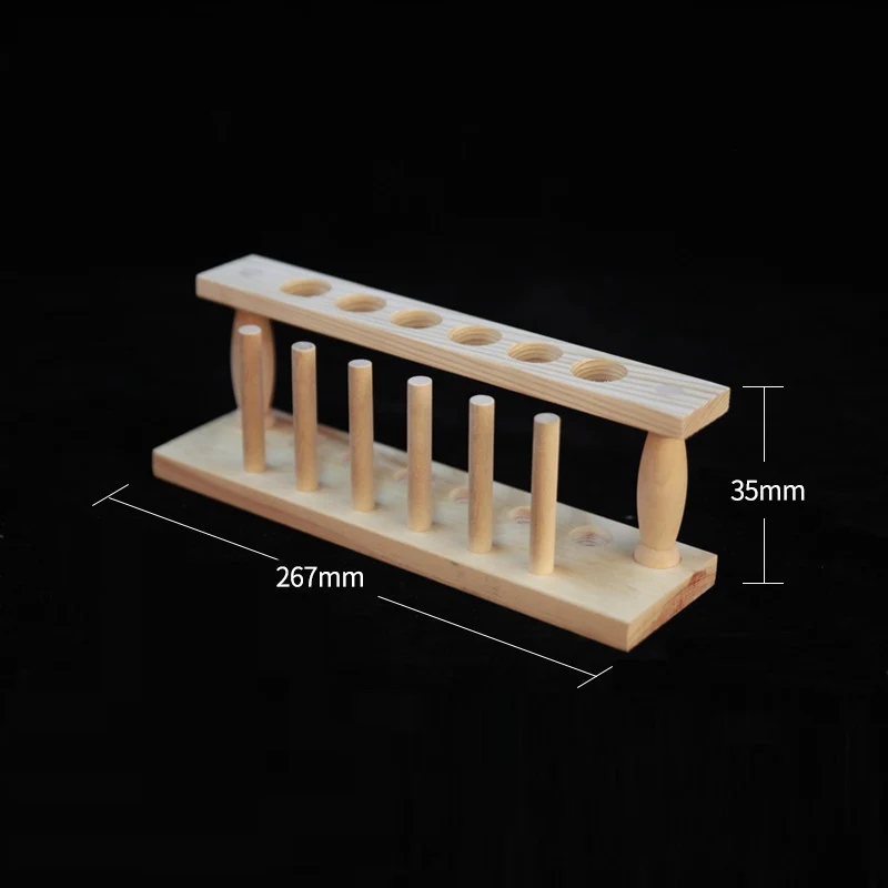Supporto per provette in legno, diametro 21 mm, fessure da 6 a 12