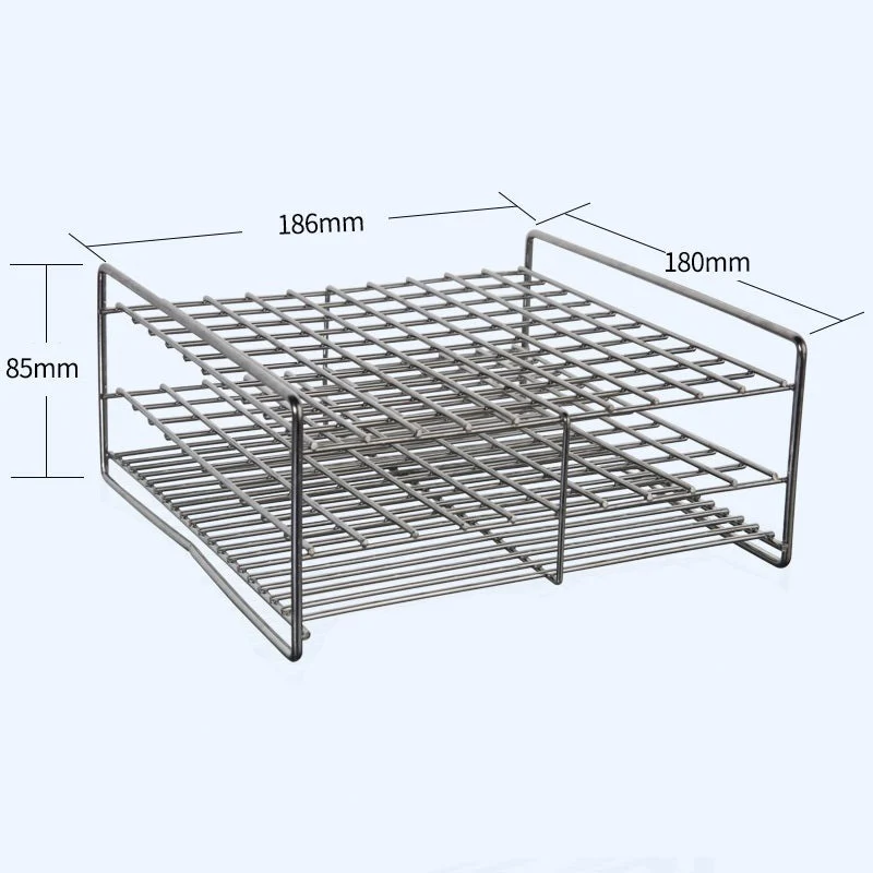 100 slot Supporto per provette in acciaio inox