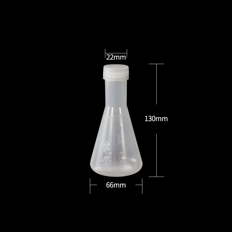 Beuta Erlenmeyer con tappo a vite, plastica PP, capacità da 125 ml a 500 ml