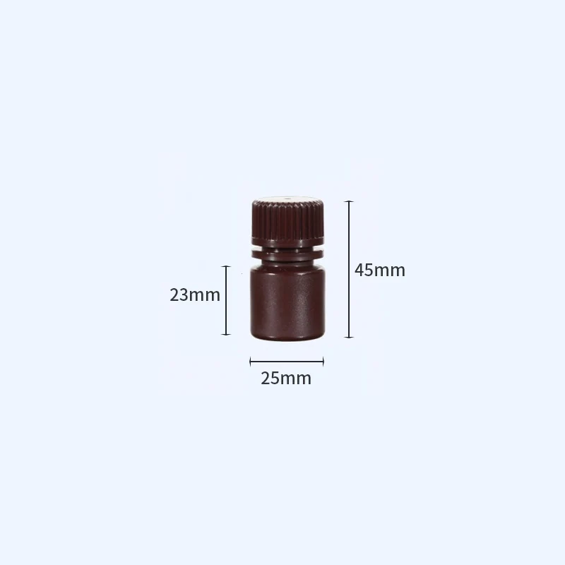 Bottiglie a bocca larga con tappo a vite, plastica PP, marrone, capacità da 8 ml a 1000 ml
