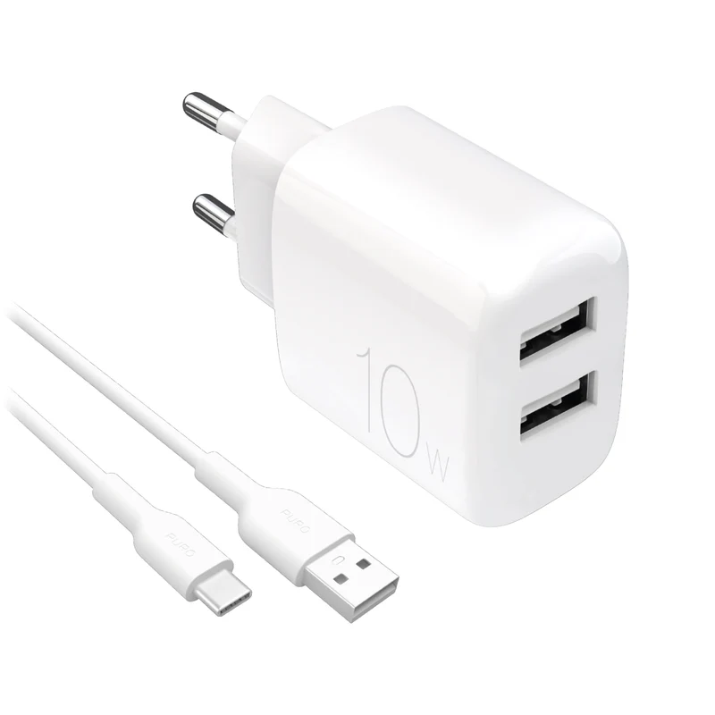 Kit Energia 10W USB‑A + cavo USB‑C