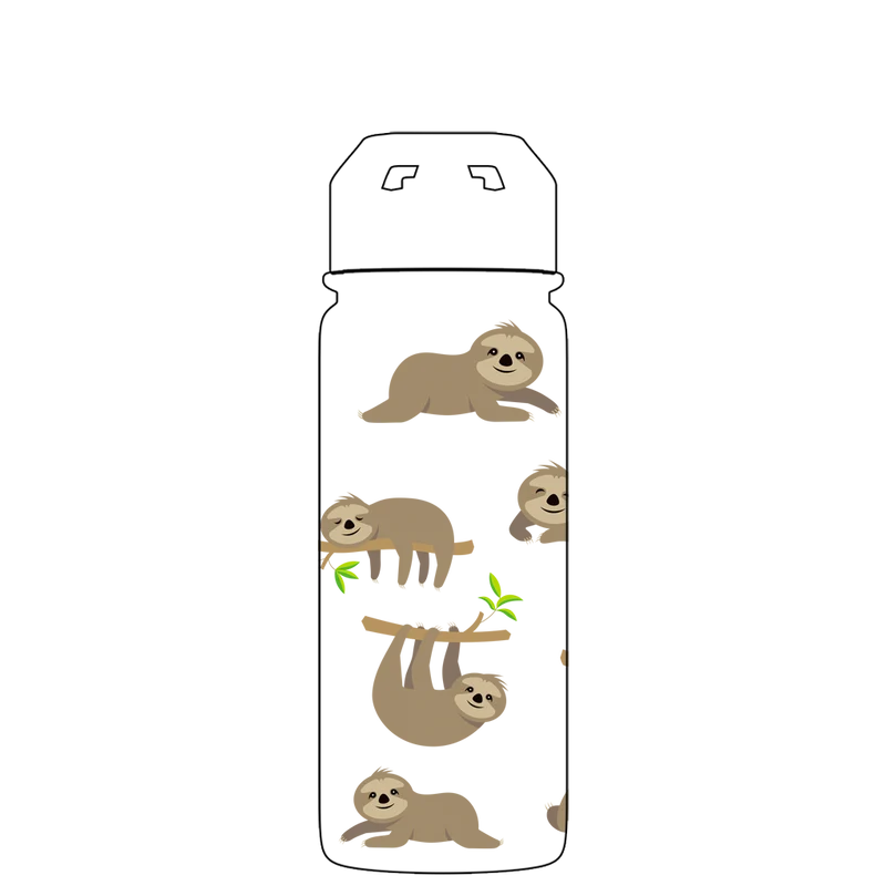 Water bottle with straw - Gen 2 Sloth Pattern