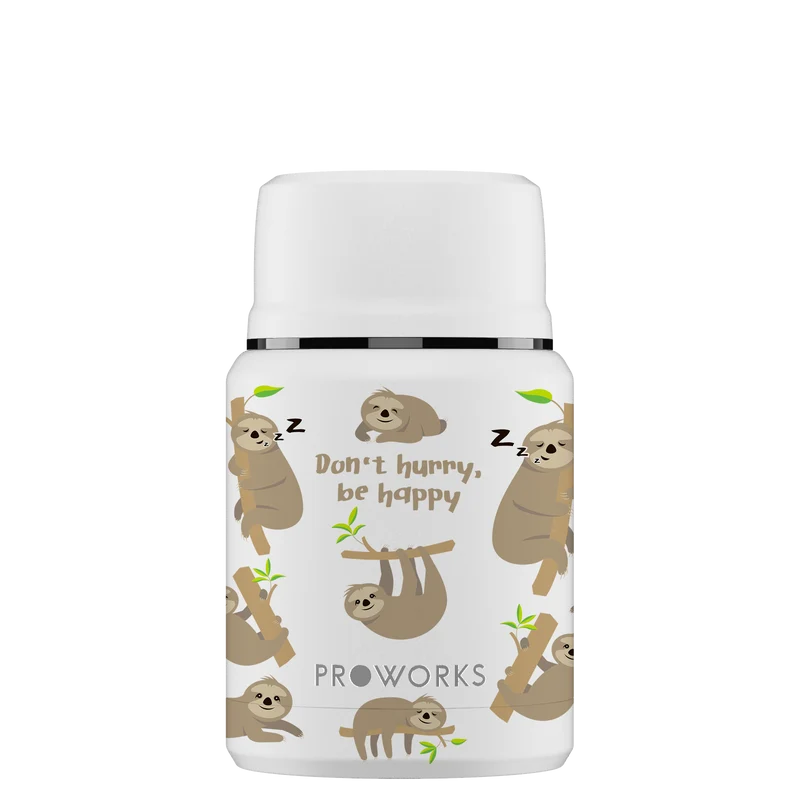 All White Sloth Food Flask