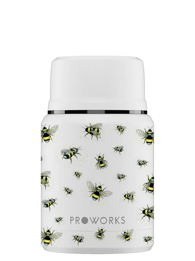 All White Bee Food Flask
