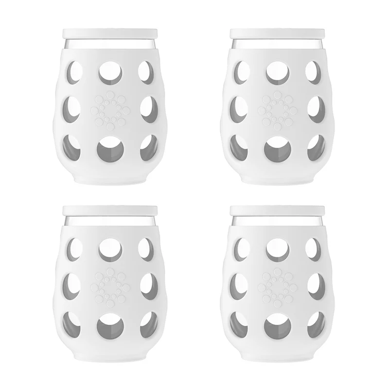 17oz Wine Glass with Silicone Sleeve and Cover-4 Pack