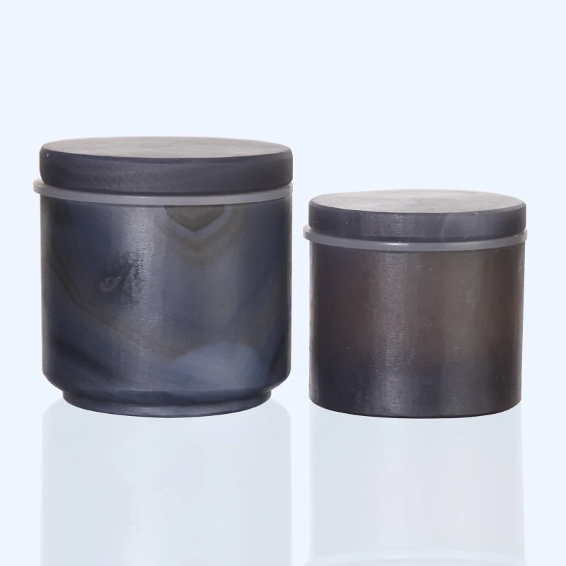Vaso di macinazione in agata con coperchio e anello di tenuta, capacità da 50 a 2.000 ml