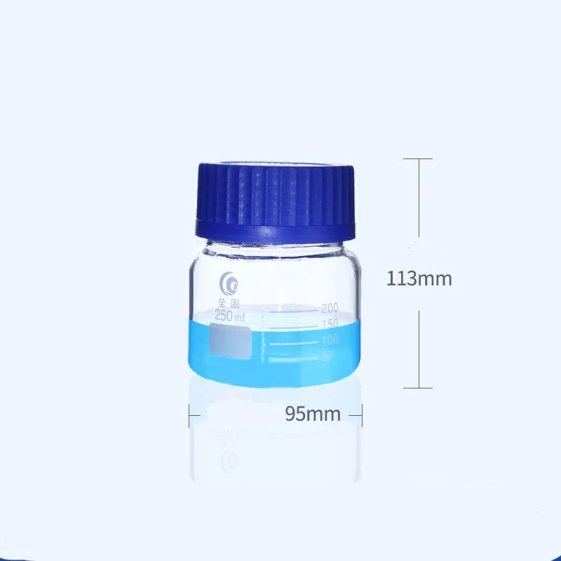 GL 80 Flacone con tappo a vite, vetro trasparente, graduato, da 250 ml a 1.000 ml