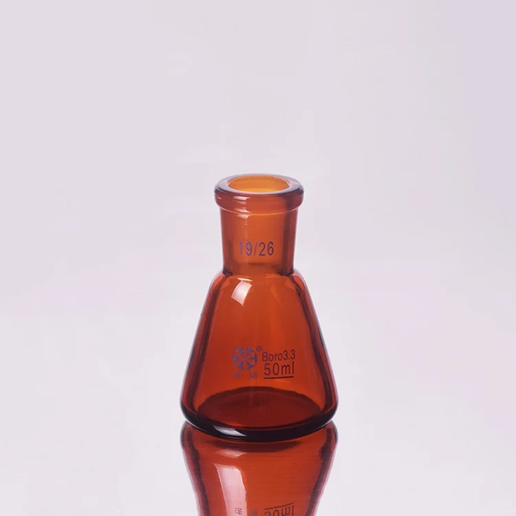 Matraccio Erlenmeyer con giunto, vetro marrone, da 25 ml a 500 ml