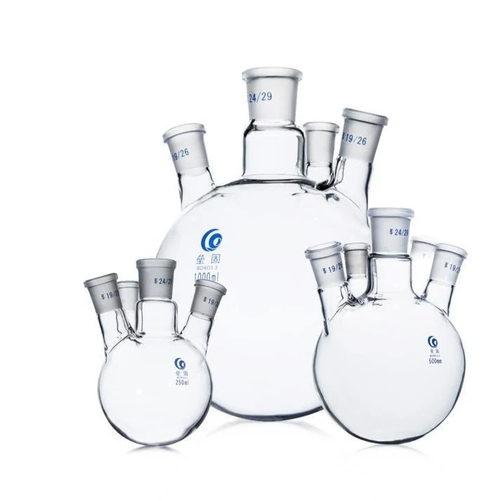 Pallone a quattro colli a fondo tondo, colli laterali smussati, da 250 ml a 20.000 ml