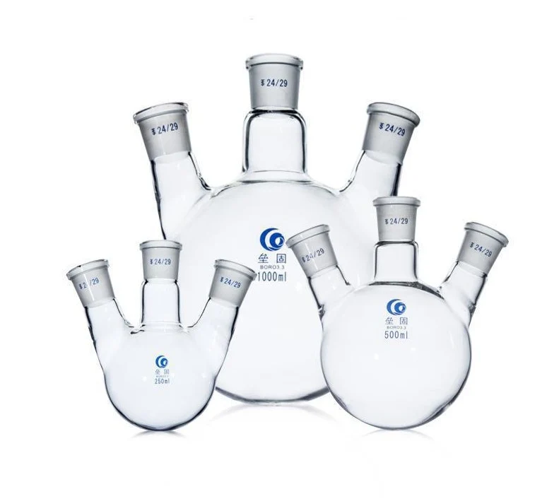 Pallone a tre colli a fondo tondo, colli laterali smussati, da 50 ml a 20.000 ml