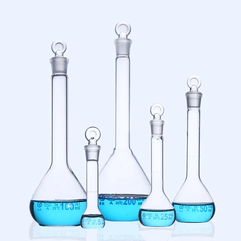 Matraccio tarato, classe A, vetro trasparente, da 5 ml a 2.000 ml