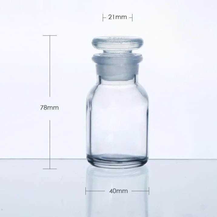 Bottiglia a bocca larga, vetro trasparente, non graduata, da 30 ml a 1.000 ml