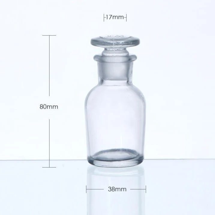 Bottiglia a bocca stretta, vetro trasparente, non graduata, da 30 ml a 1.000 ml