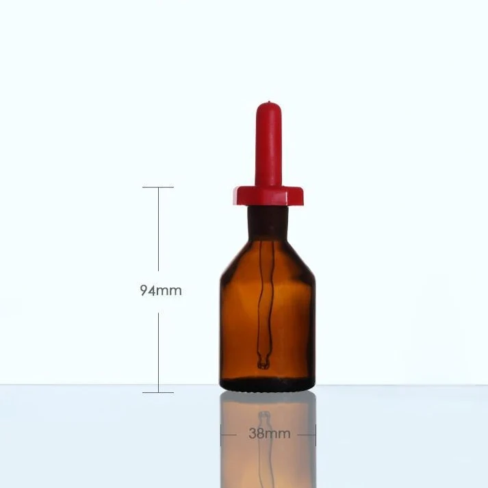 Flacone contagocce con pipetta e coperchio, vetro marrone, da 30 ml a 125 ml