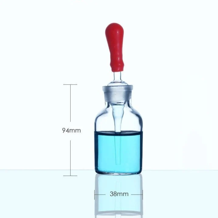 Flacone contagocce con pipetta, vetro trasparente, da 30 ml a 125 ml