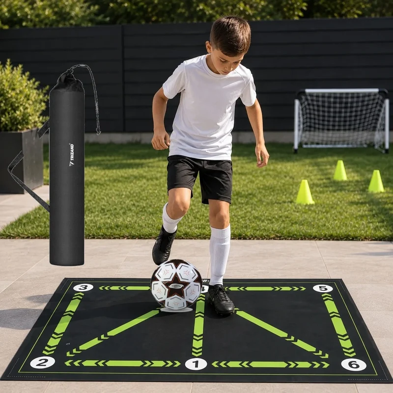 Tappeto Allenamento Calcio 60x90 Tappetino Dribbling Controllo + Pallone e sacca