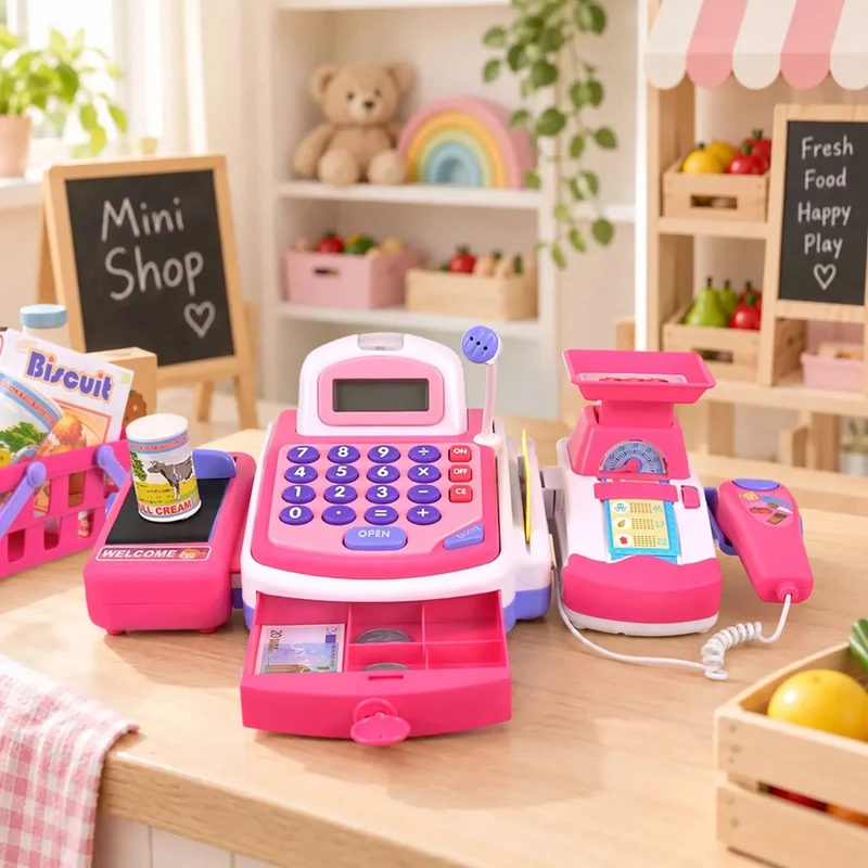 Registratore di Cassa Giocattolo Bambini Supermercato Elettronico luci e suoni