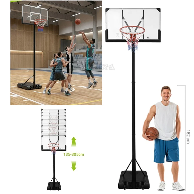 Canestro da basket con piantana altezza regolabile