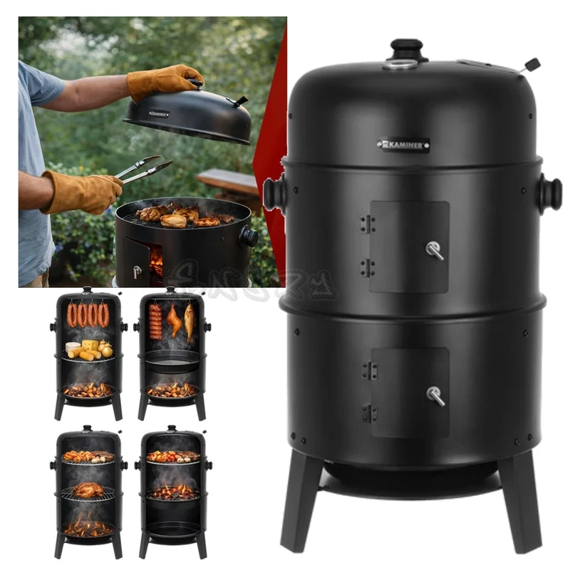 Barbecue da giardino con copertura 44x80x42cm