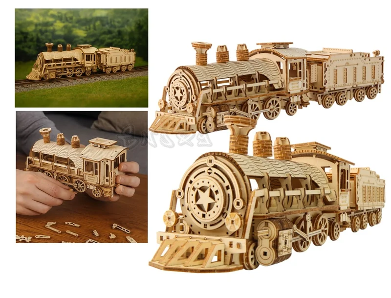 Locomotiva a vapore puzzle 3D con tender: divertimento sicuro e creativo