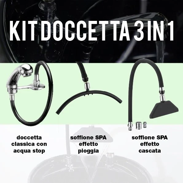 DOCCETTA KIT UNIVERSALE LAVATESTA PARRUCCHIERE Doccetta acquastop + Soffioni
