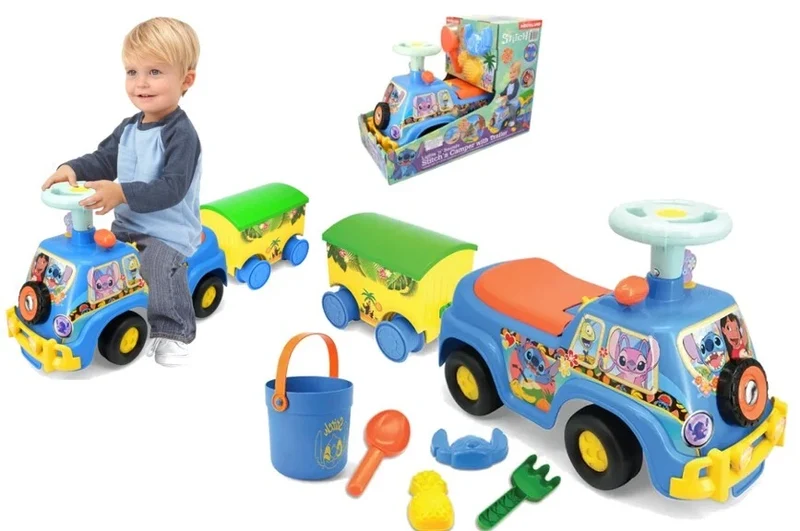 Ride on bambini disney stitch auto a spinta cavalcabile