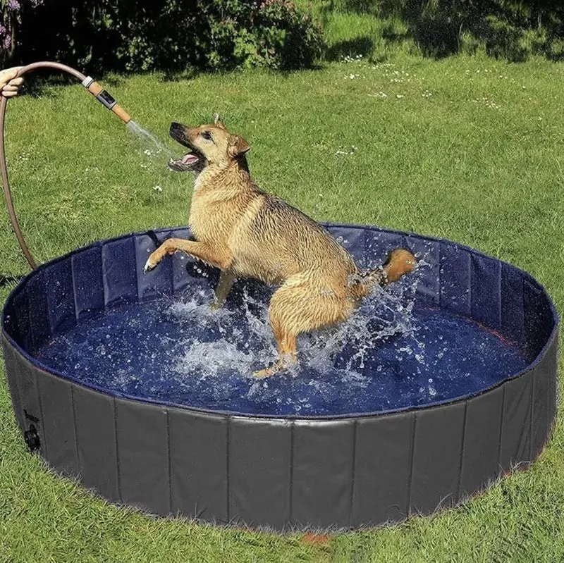 Piscina per Cani 120 x 120 x 30 h cm piscina per bagno cani e animali con scaric