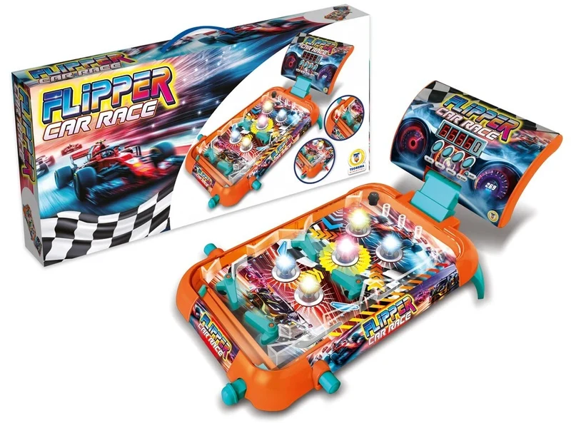 Flipper da tavolo con luci e suoni, display digitale lcd con segnapunteggio