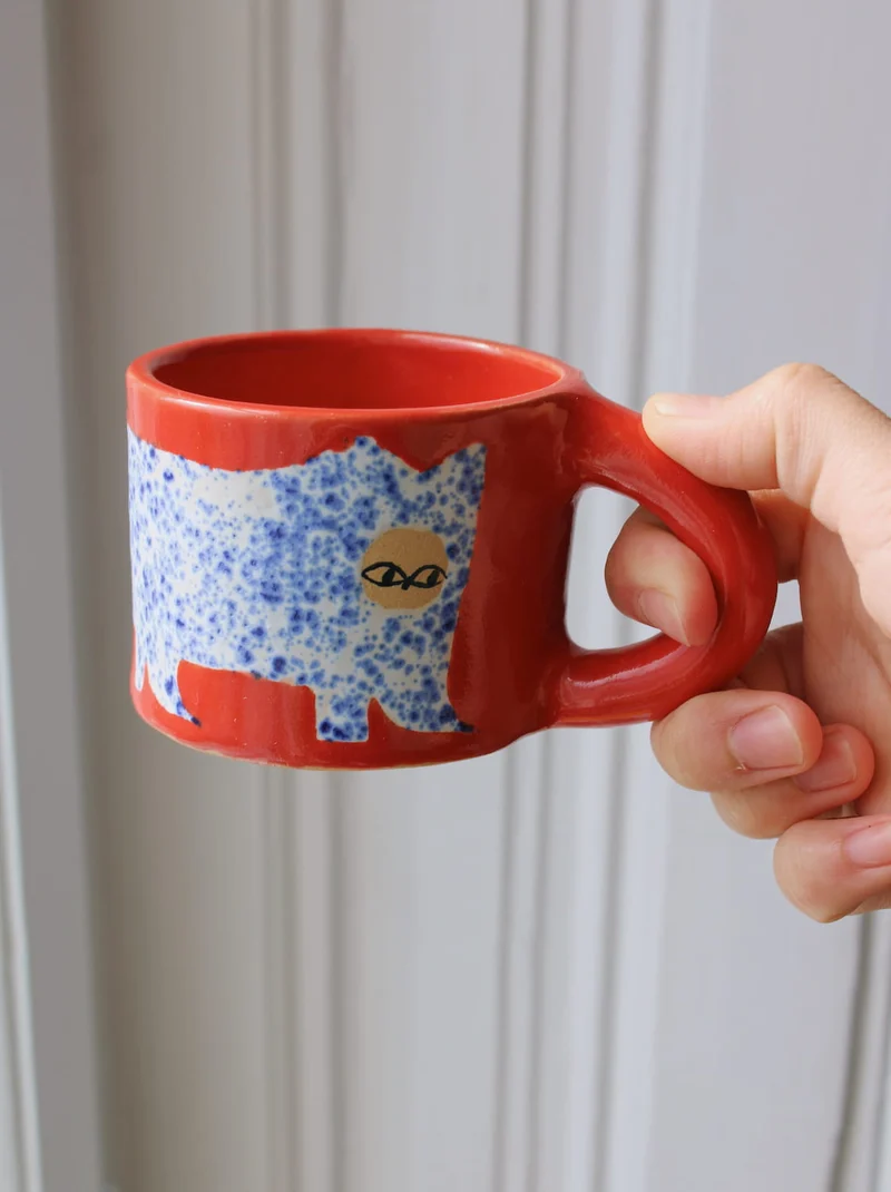 Scarlet Ceramic Cat Mug