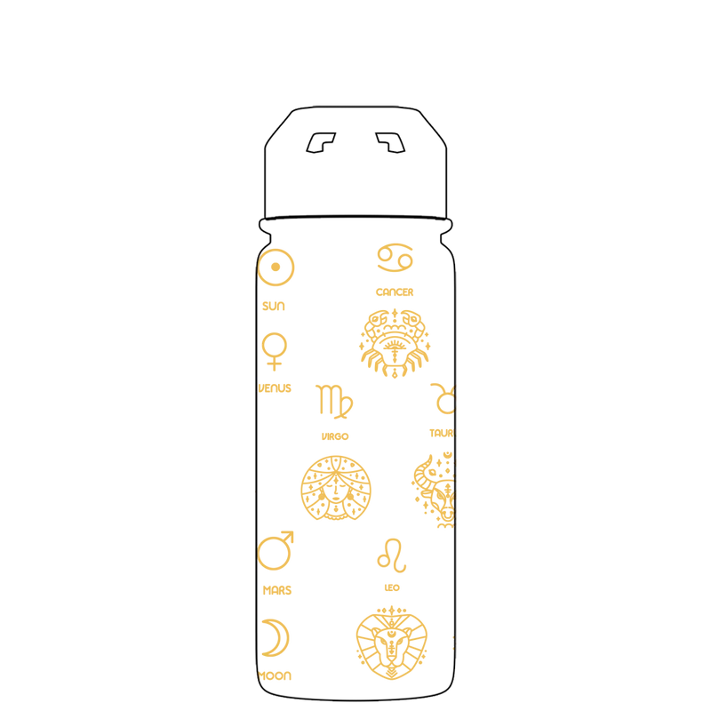 Water bottle with straw - Gen 2 Zodiac Collection Pattern
