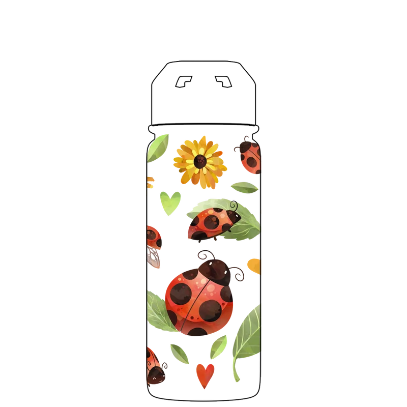 Water bottle with straw - Gen 2 Ladybird Pattern