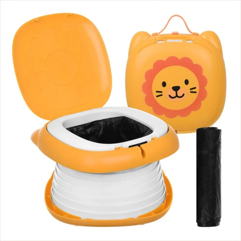 Vasino da viaggio pieghevole e portatile per bambini, a forma di leone