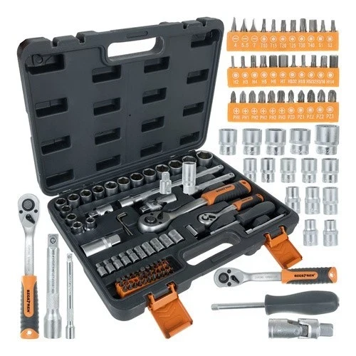 Set di utensili Bigstretch da 72 pezzi, chiavi a bussola da 1/4" e 1/2", cricchetti da 72T
