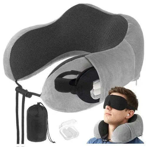 Cuscino da viaggio per il collo, design 3D, poggiatesta per aereo, auto, treno