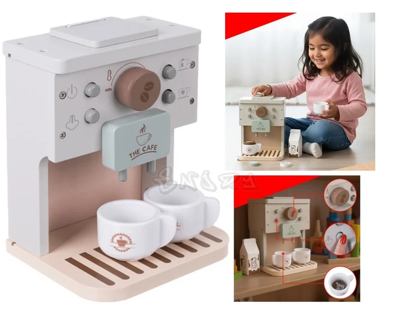 Macchina per il caffè in legno per bambini+ accessori - Giocattolo creativo da regalare