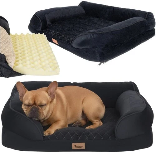 Letto ortopedico S Purlov 65×55×18 cm - schiuma, fodera con cerniera, fondo antiscivolo