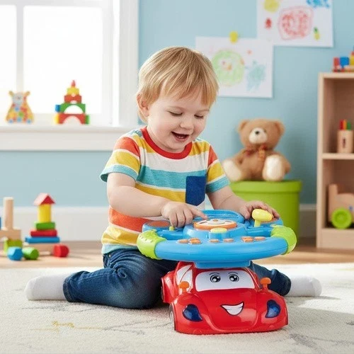 Volante interattivo per bambini 3+ musicale, con effetti LED e proiettore