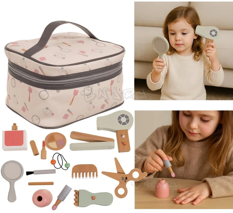 Set di cosmetici in legno 17 in 1: divertimento creativo e apprendimento in uno