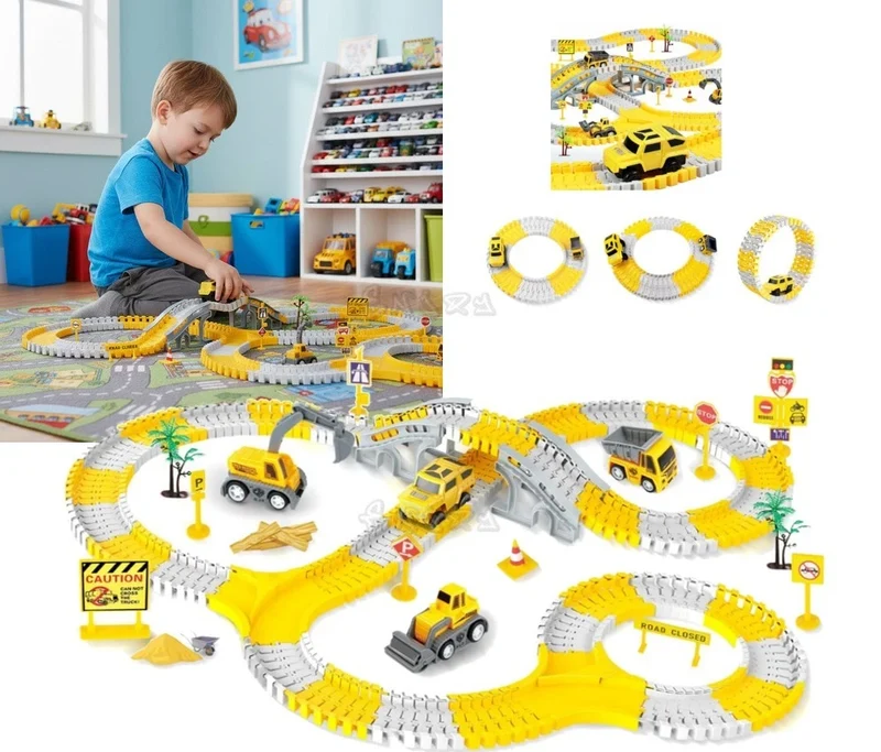 Set costruzioni per pista da corsa per auto e mezzi da lavoro