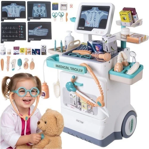 Kit medico per bambini - Stazione medica XXL con carrello ed ECG