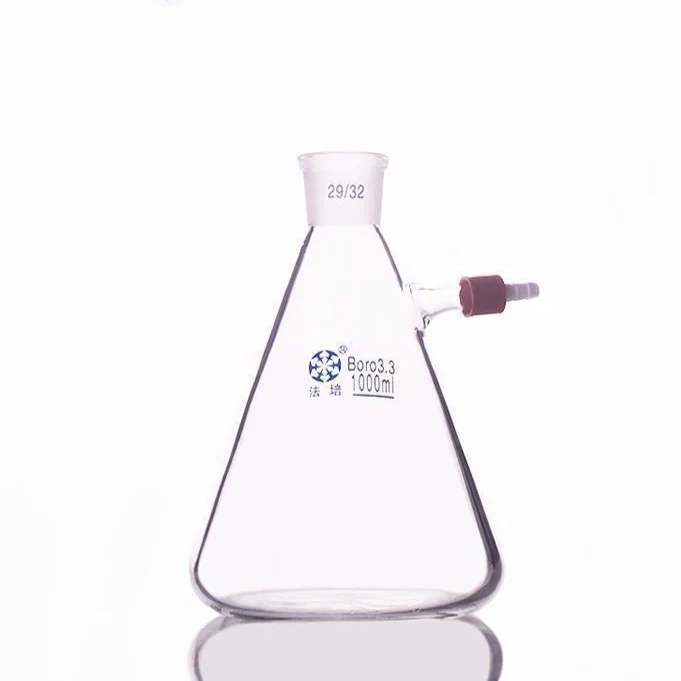 Bottiglia di aspirazione a forma di erlenmeyer con connettore in plastica svitabile, capacità da 100 a 10.000 ml