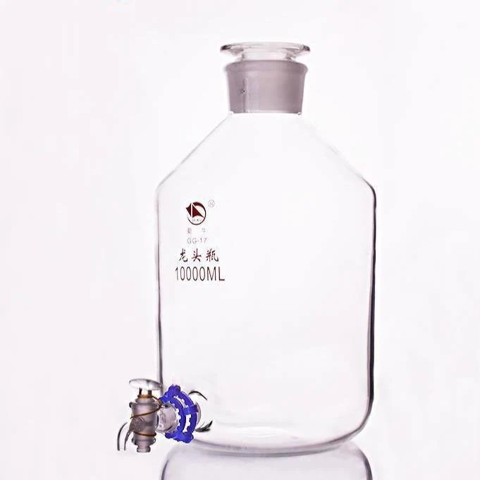 Flacone aspiratore con tappo e rubinetto, vetro trasparente, da 2.5 L a 20 L