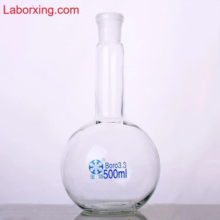 Matraccio a fondo piatto con snodo e collo lungo, da 50 a 3.000 ml