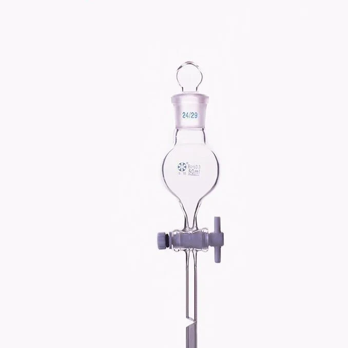 Imbuto separatore sferico con rubinetto in PTFE, capacità da 60 ml a 3.000 ml